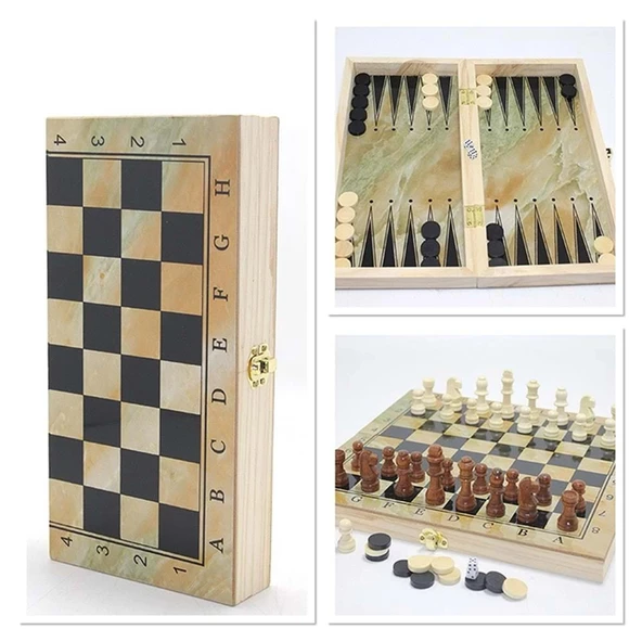 pilelistore Ahşap Satranç ve Tavla Seti - 2