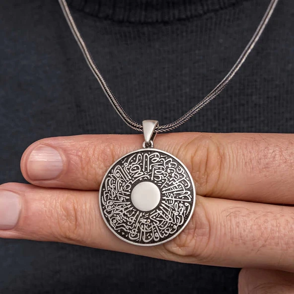 pilelistore Gümüş İnşirah Suresi Erkek Kolye