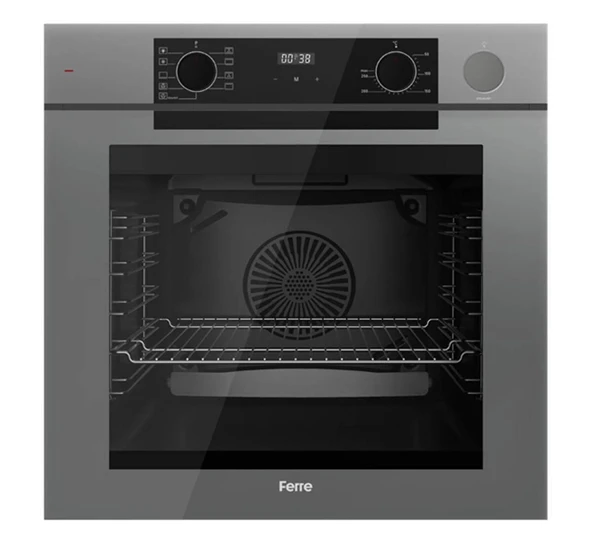 Ferre Fryart Artline QEP63CPR - CS208-FA - D079-SA 7 Prog. Dijital Turbo Ankastre Set - Gri