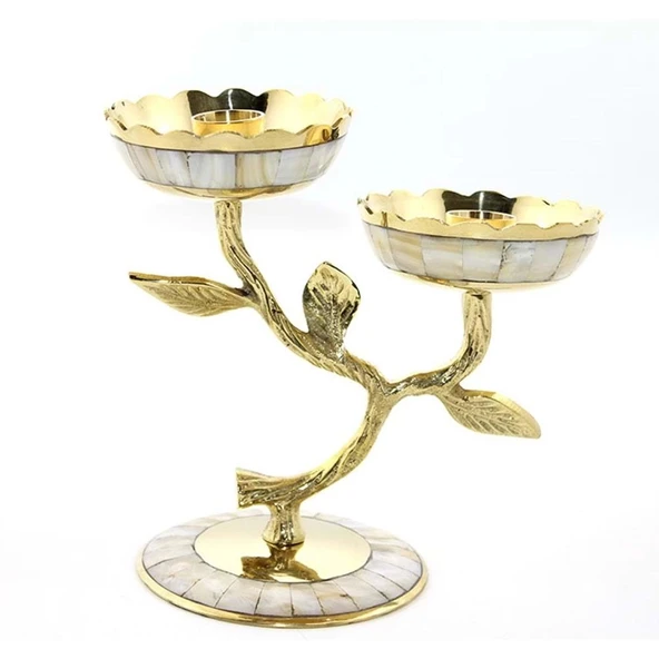 pilelistore Pirinç Sedefli 2'Li Şamdan - 2