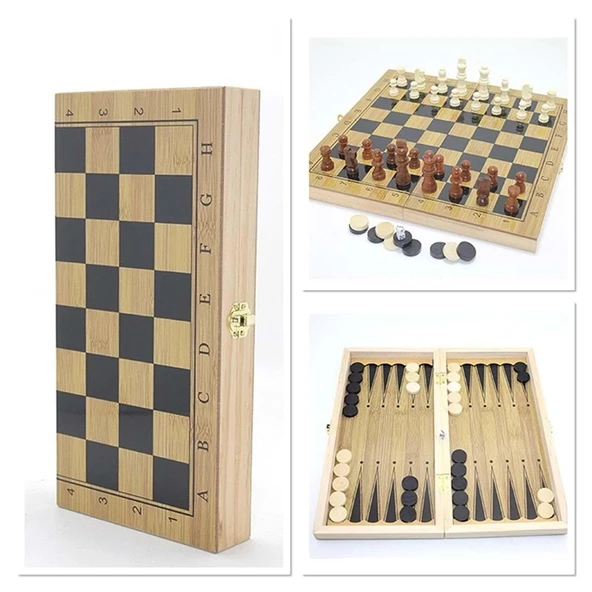 pilelistore Ahşap Satranç ve Tavla Seti - 2