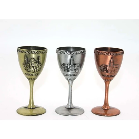 pilelistore Metal İstanbul Yöresel Kadeh Bardak - 2