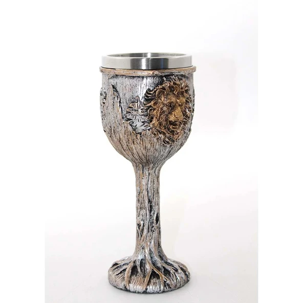 pilelistore Paslanmaz Çelik Aslan Büstü Kadeh Bardak