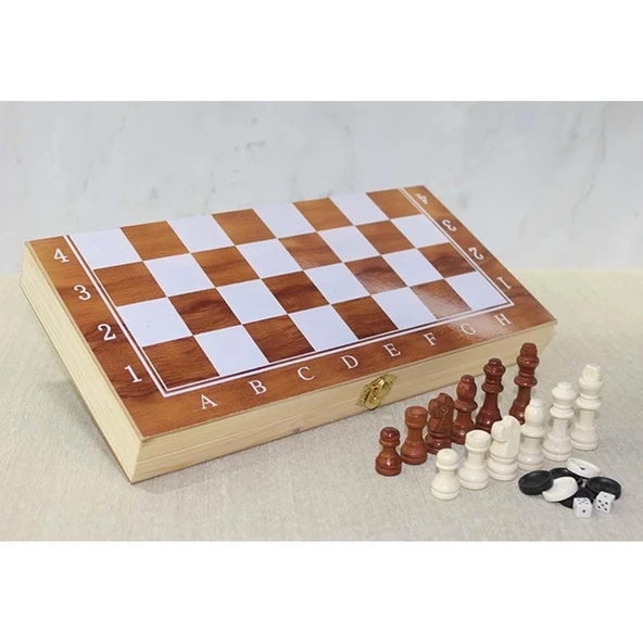 pilelistore Ahşap Kutulu Satranç ve Tavla Seti - 2