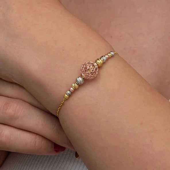 pilelistore Gümüş Renkli Top Dorika Kadın Bileklik - Resim 4