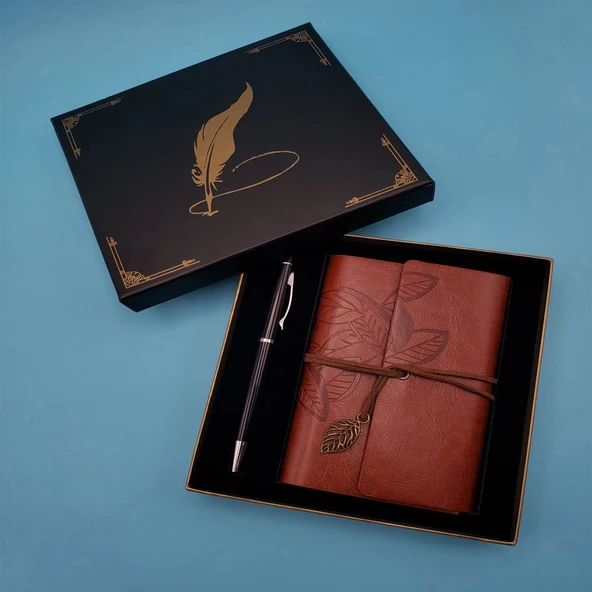 pilelistore Deri Defter ve Tükenmez Kalem ürün görseli