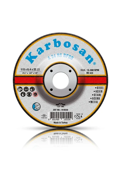 KARBOSAN 910550 115x6.4x22.23mm Metal Çapak Alma Taşlama Taşı ürün görseli