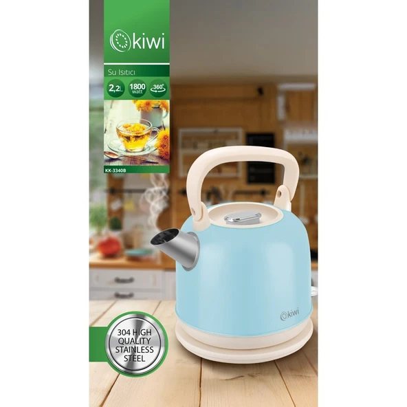 Kiwi KK-3340 Paslanmaz Çelik Retro Su Isıtıcı Kettle 2,2 Litre - 1
