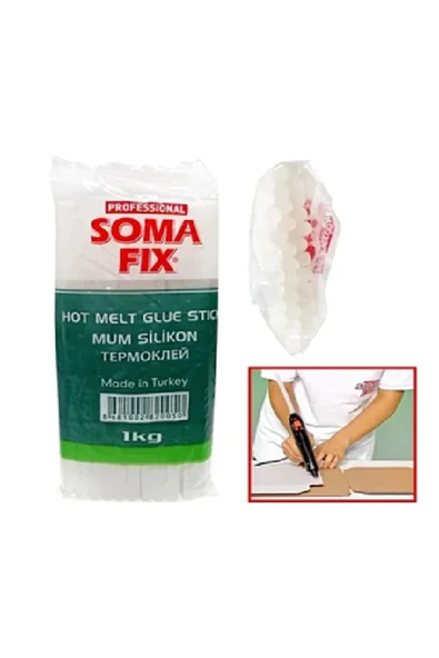 Somafix 1 kg 11.3x300 Mm Kalın Mum Silikon Çubuk Sıcak Şeffaf ürün görseli