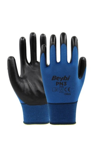 Beybi Pn3 Mavi Nitril Iş Inşaat Bahçe Eldiveni 1 Çift 10 NUMARA ürün görseli
