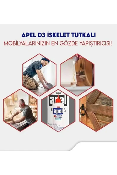 APEL Iskelet Tutkalı Tahta-ahşap Kuvvetli Yapıştırıcı( Bir Adet) 700 Gr. Wg90 - Resim 3