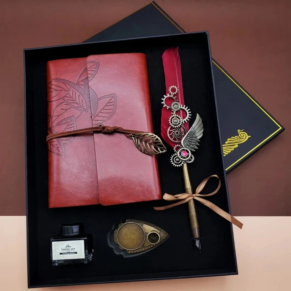 pilelistore Divit Hokka Defter ve Tüylü Kalem Seti ürün görseli