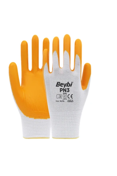 BBS HOME Beybi PN3 Nitril Polyester Örme İnşaat Bahçe İşçi Eldiveni XL No:10 ürün görseli