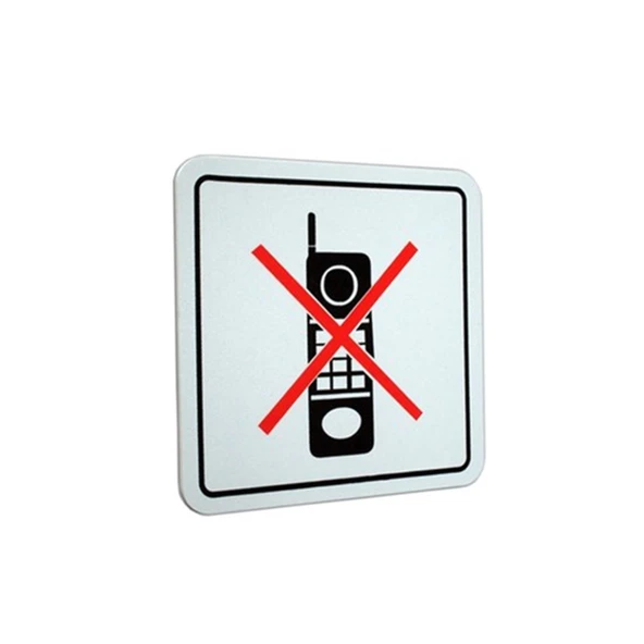 İzmir Fırça 12x12 cm Sembol Dikkat Cep Telefonu Yasak PVC Tabela (İZ-552258) ürün görseli