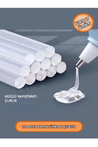 Somafix Kalın Şeffaf Sıcak Mum Silikon 11.3 MM 30CM 10 Adet - Resim 2