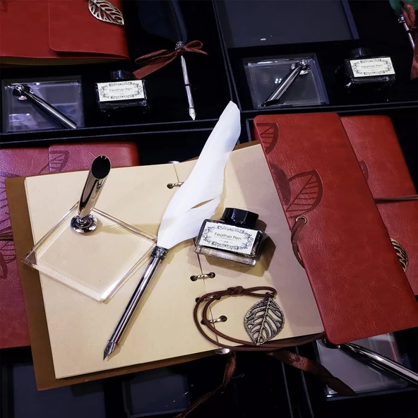 pilelistore Divit Hokka Defter ve Tüylü Kalem Seti - Resim 3