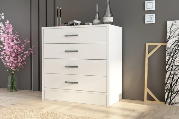 LENDA Figo 4 Çekmeceli Şifonyer - Beyaz