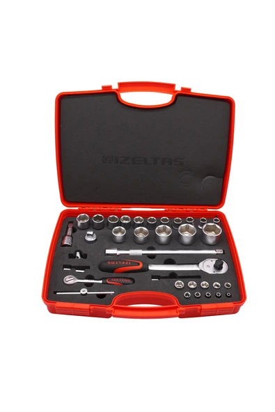 İzeltaş İzeltaş 1113001038 1/4''-1/2'' Altı Köşe Lokma Anahtar Takımı 35 Parça ürün görseli
