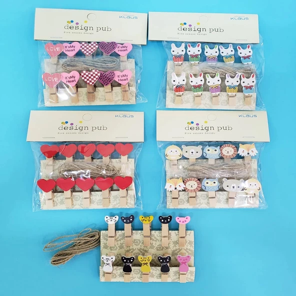 pilelistore Ahşap Notluk İpli Mandal