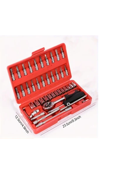 BBS HOME Cr-v Max 1/4 Cırcırlı 46 Parça Lokma Anahtar Takımı Bits Uç Seti Tam Set Germany - Resim 4