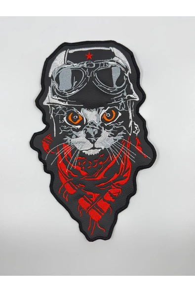 Atolye Luxora Hızlı Kedi Stil Motorcu Yelek ve Çeket ,Sırt Patch , Yama