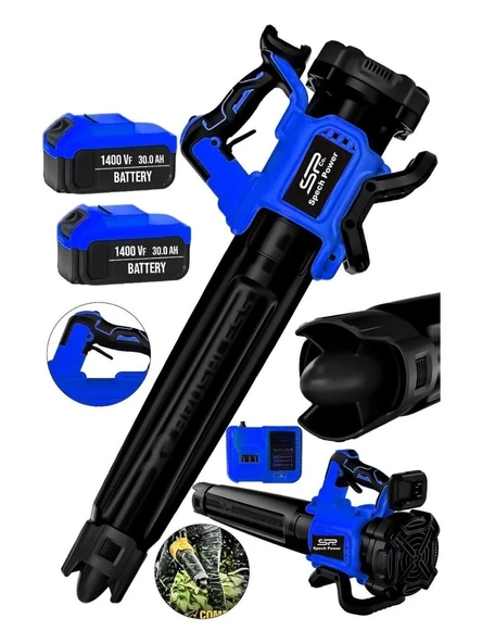 Devir Ayarlı 1400VF 30AH 2x Akülü Toz Talaş Ot Çalı Yaprak Üfleme Süpürme Makinesi ürün görseli