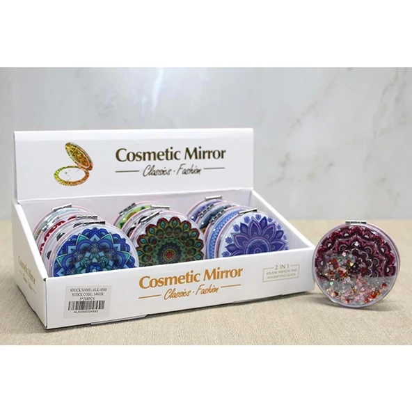 pilelistore Mandala Desenli Hareketli Sulu El Aynası ürün görseli 1