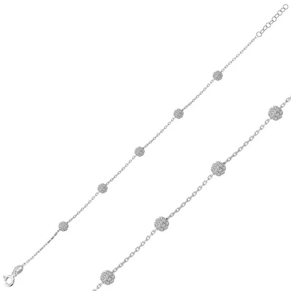 pilelistore 925 Ayar Gümüş Beyaz Toplu Bileklik ürün görseli