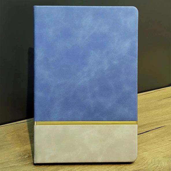 pilelistore Desenli Gri Deri Defter ürün görseli