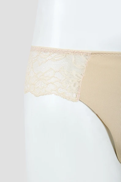 Ten Rengi Lazer Kesim Dantelli String - Resim 2