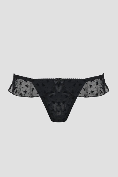 Siyah Bow Fırfırlı String ürün görseli 1