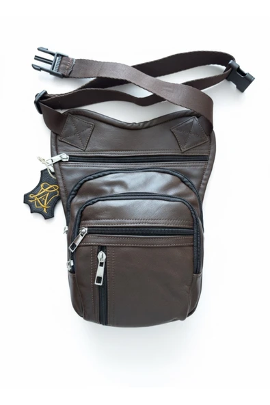 Atolye Luxora Ayarlanabilir Kemerli Hakiki Deri Taktik Çanta - 2