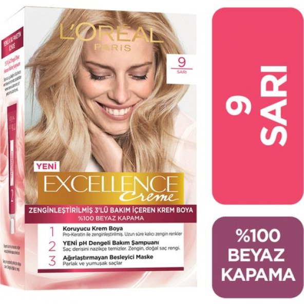LOréal Paris Excellence Creme Saç Boyası 9 Sarı
