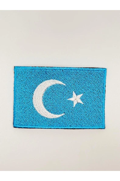 Atolye Luxora Dogu Türkistan Bayragı Desenli , Yelek ve Ceket ,Sirt Patch, Yama