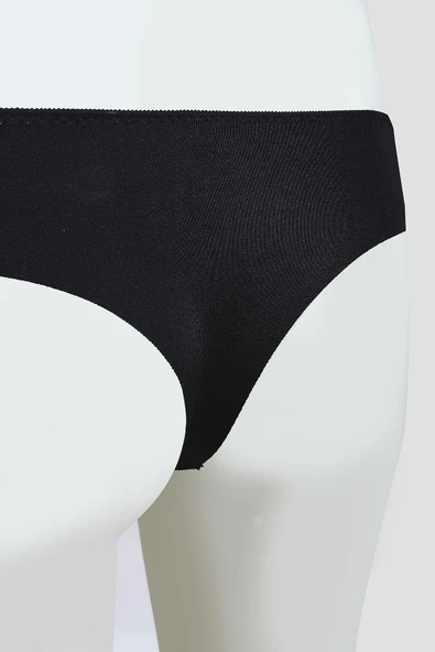 Siyah Lazer Kesim Dantelli String - Resim 6