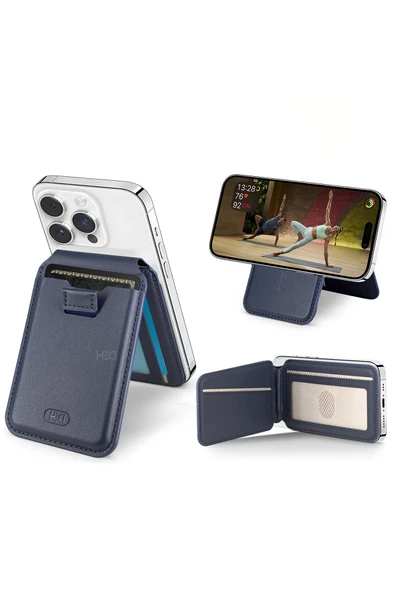 HS-020 Namib Stant Özellikli Magsafe Kartlık - Titan Gri - 6