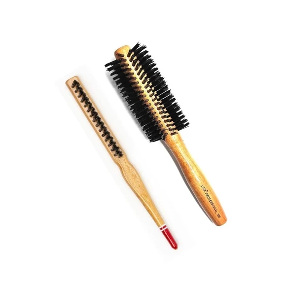 pilelistore 506 Ve 690 Profesyonel Yanmaz Set Topuz Saç Fırçası-2'li