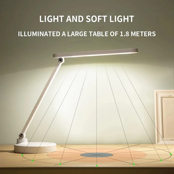 pilelistore 40 Led Çalışma Okuma Işığı Kademeli Masa Lambası Ayarlanabilir Renk Tonu Ve Parlaklık