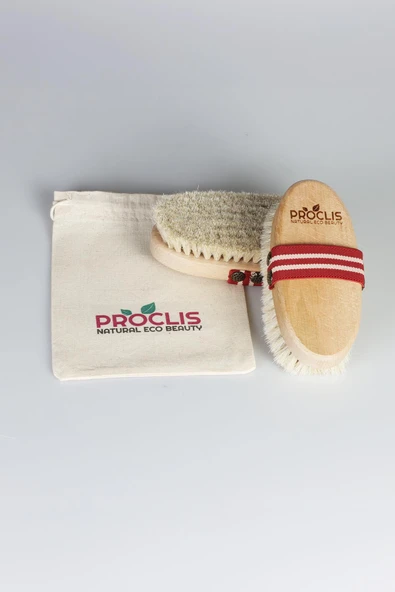 Proclis %100 Doğal At Kılı Selülit Fırçası, Doğal At Kılı Fırça Banyo Masaj Peeling 1 Adet İsim Yazdırılır - 4