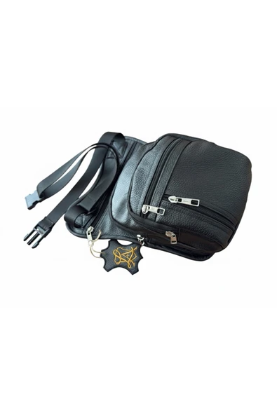 Atolye Luxora Ayarlanabilir Kemerli Hakiki Deri Taktik Çanta