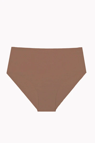 Gül Kurusu Açık Kahve Koyu Kahve 3lü Lazer İz Yapmaz Yüksek Bel Külot - Resim 2