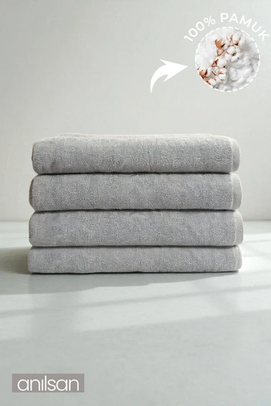 4'lü Büyük Banyo Havlusu - 90x150 Cm, 650gr, %100pamuk, Spa Ve Otel Havlusu, Günlük Kullanıma Uygun