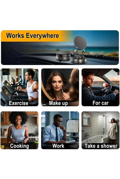 Metalik Magsafe Telefon Tutucu Tüm Yüzeylerle Uyumlu Vakumlu 360 Dönen Oynar Başlık - Resim 4