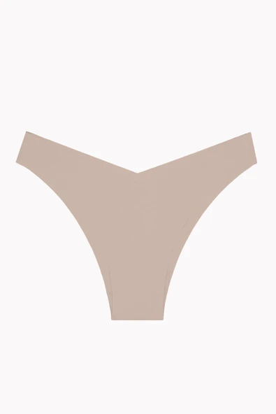 Gül Kurusu Açık Kahve Koyu Kahve 3lü Lazer İz YapmazV Shape Brazillian Külot - Resim 3