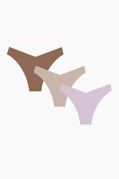 Gül Kurusu Açık Kahve Koyu Kahve 3lü Lazer İz YapmazV Shape Brazillian Külot ürün görseli