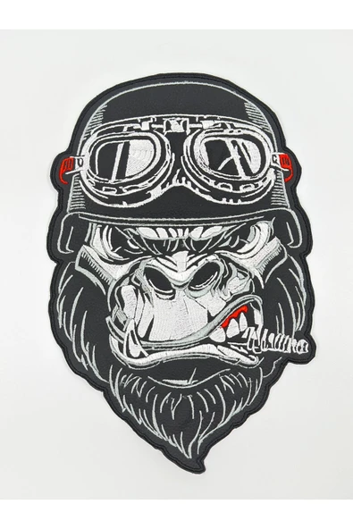 Atolye Luxora Öfkeli Goril Stil Motorcu Yelek ve Çeket ,Sırt Patch, Yama