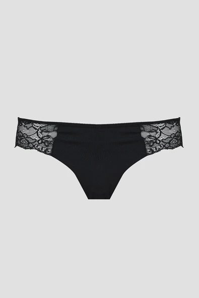 Siyah Lazer Kesim Dantelli String ürün görseli 1