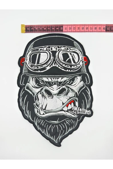 Atolye Luxora Öfkeli Goril Stil Motorcu Yelek ve Çeket ,Sırt Patch, Yama - 3