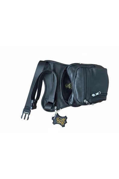 Atolye Luxora Ayarlanabilir Kemerli Hakiki Deri Taktik Çanta - 2