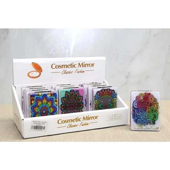 pilelistore Mandala Desenli Hareketli Sulu El Aynası - Resim 2